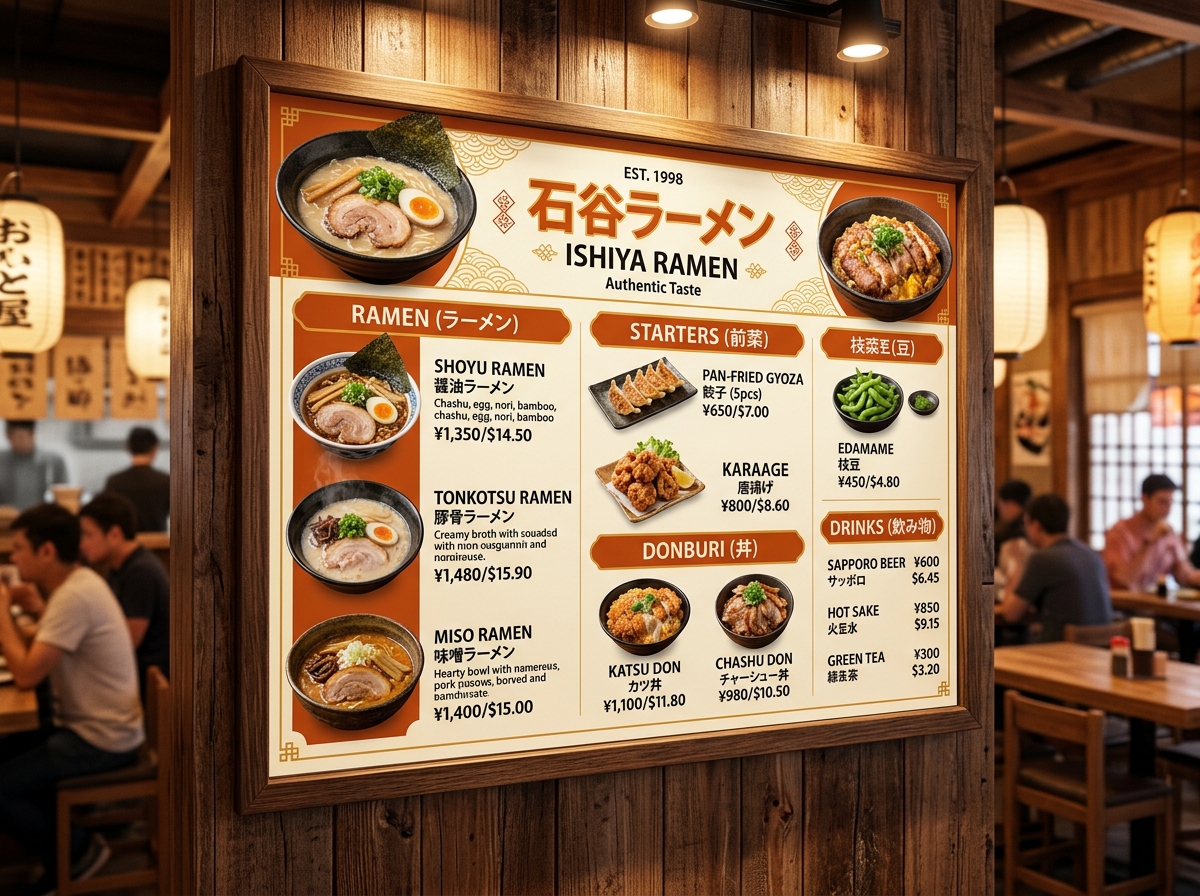 メニュー表制作